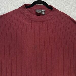 After Dark Sweater‎ XL Burgundy Ribbed Knit Minimalist Casual Vintage